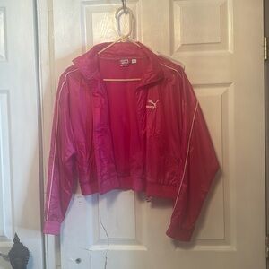 Puma Hot Pink Crop Top Windbreaker